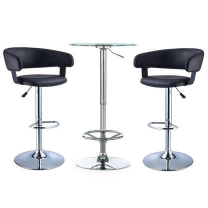 Powell Company - Jenna Barrel 3PC Pub Set Black - D1455B21PC3BL veiw 3