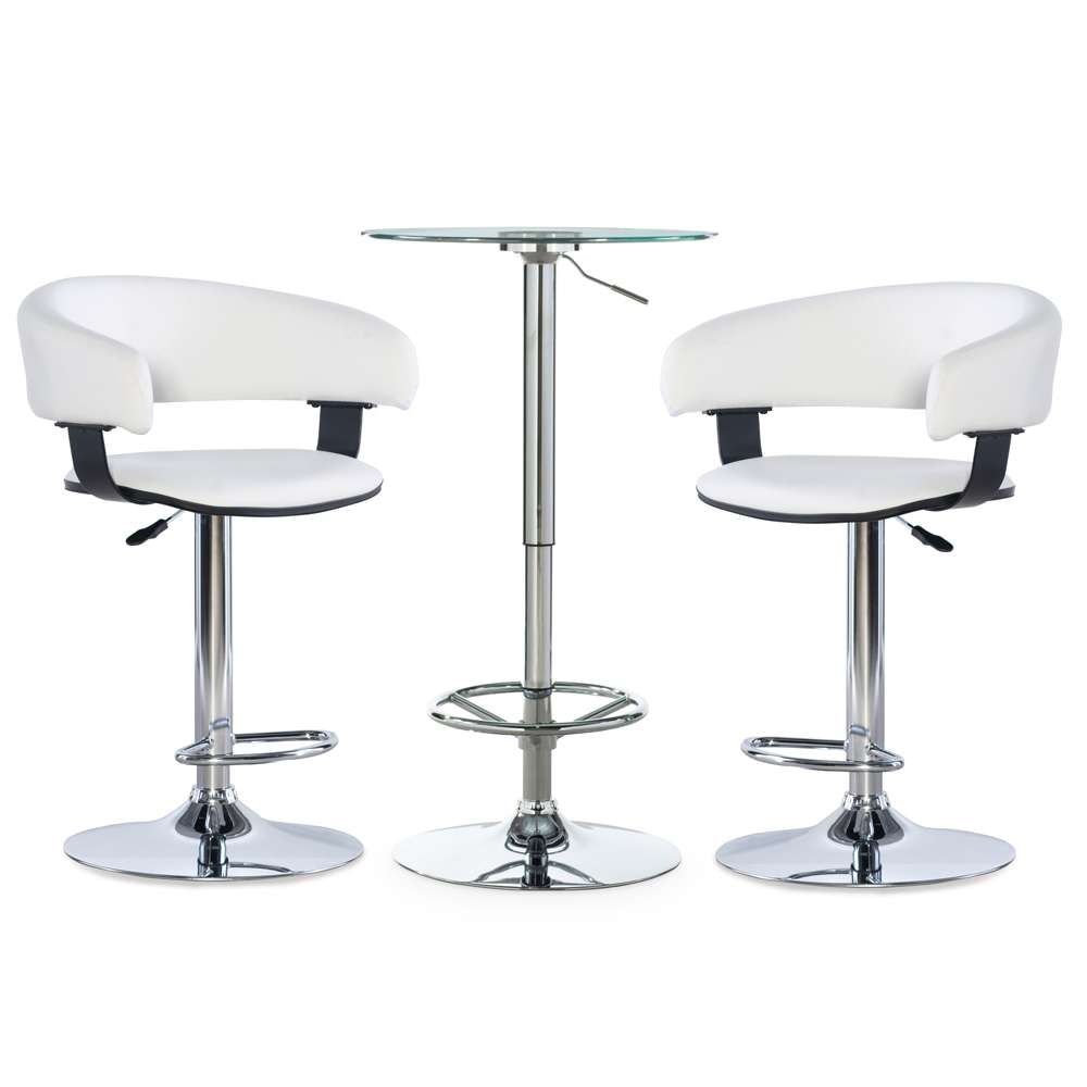 Powell Company - Jenna Barrel 3PC Pub Set White - D1455B21PC3WH veiw 3