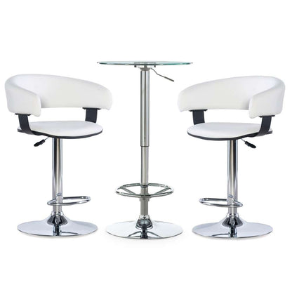 Powell Company - Jenna Barrel 3PC Pub Set White - D1455B21PC3WH veiw 3