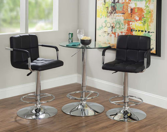 Powell Company - Jenna Quilted 3PC Pub Table Set Black - D1454B21PC3B veiw 1