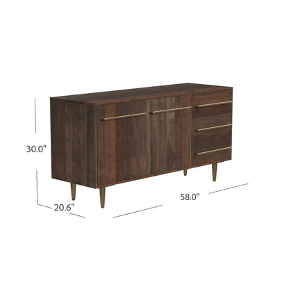 Powell Company - Keavy Acacia Wood Console - D1446A21 veiw 4