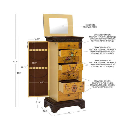 Powell Company - Masterpiece Antique Parchment Hand Painted Jewelry Armoire - 582-314 veiw 7