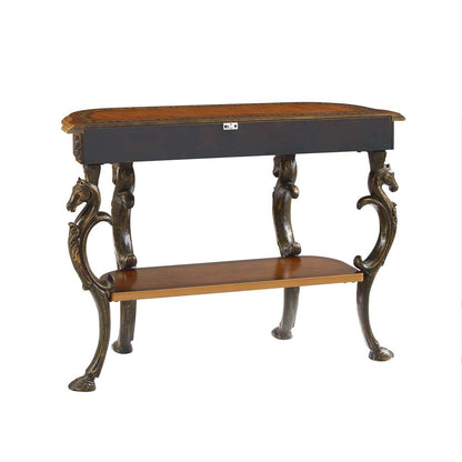 Powell Company - Masterpiece Floral Demilune Console Table With Horse Head, Hoofed-Foot Cast Legs & Display Shelf - 416-225 veiw 4