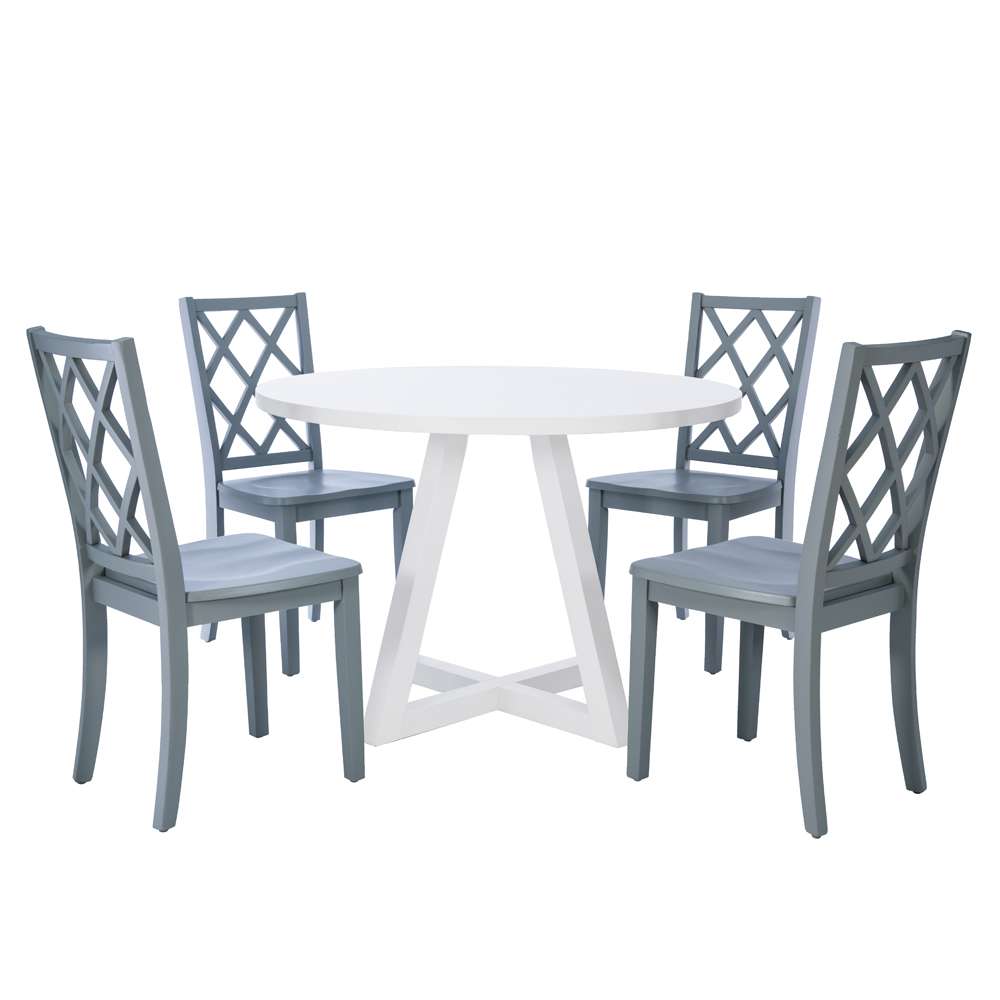Powell Company - Mayfair Round Dining Table White - D1015LD23RDTW veiw 6