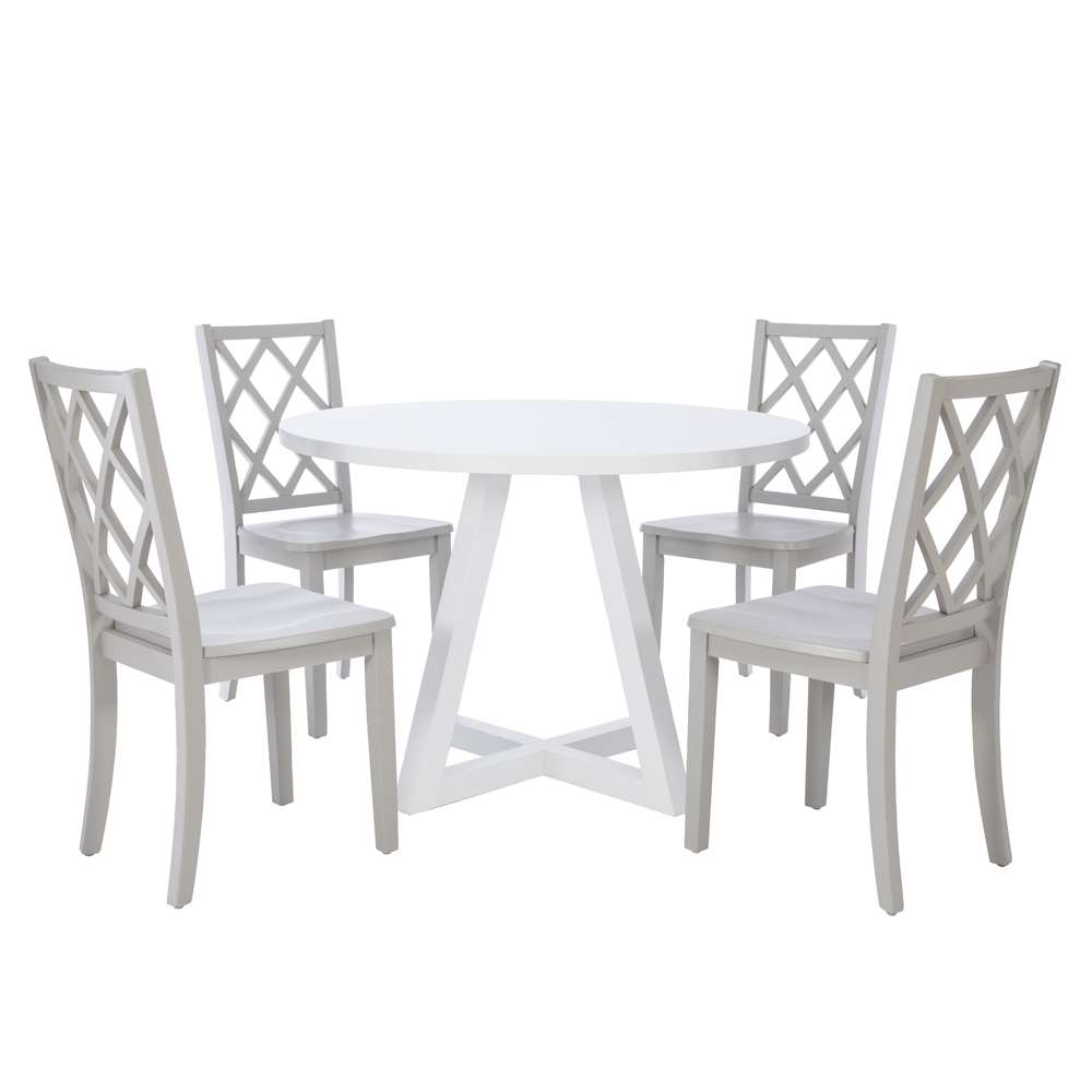 Powell Company - Mayfair Round Dining Table White - D1015LD23RDTW veiw 8