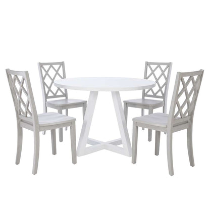 Powell Company - Mayfair Round Dining Table White - D1015LD23RDTW veiw 8