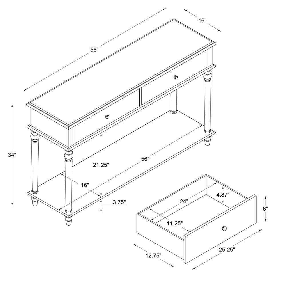 Powell Company - Mcghie Console Table, White - D1417A21CW veiw 10