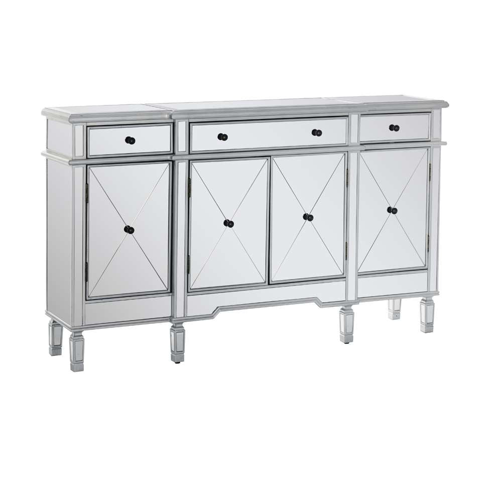 Powell Company - Mirrored 3-Drawer 4-Door Console - 233-695 veiw 1