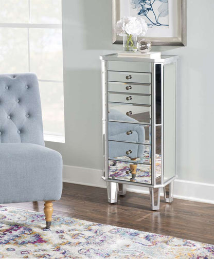 Powell Company - Mirrored Jewelry Armoire With Silver Wood - 233-314 veiw 1