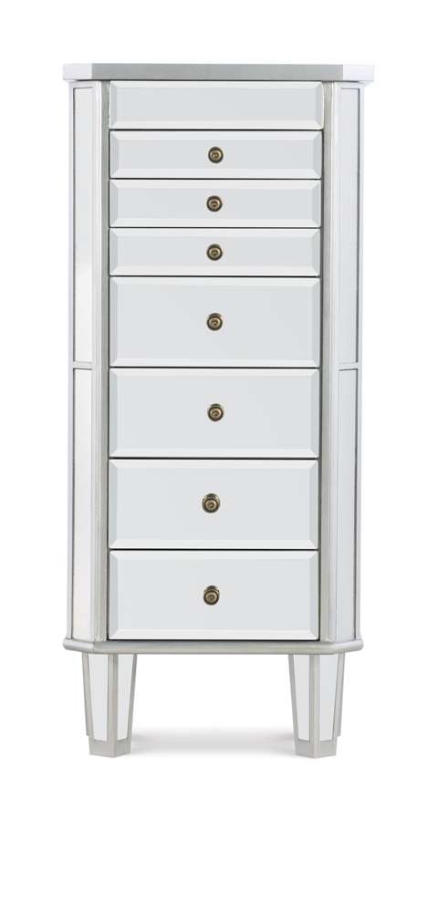 Powell Company - Mirrored Jewelry Armoire With Silver Wood - 233-314 veiw 3