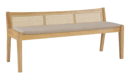 Powell Company - Nassau Rattan Cane Bench With Back, Beige - D1277S19 veiw 1