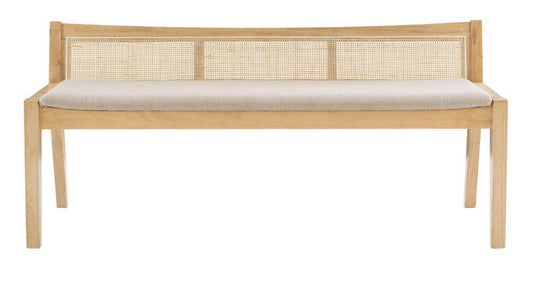 Powell Company - Nassau Rattan Cane Bench With Back, Beige - D1277S19 veiw 2