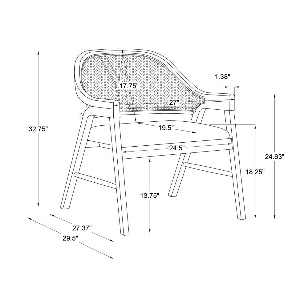 Powell Company - Nyla Dining Chair, Black/Light Beige Cushion - D1494D22AC veiw 6