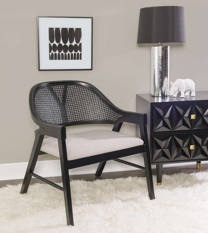 Powell Company - Nyla Dining Chair, Black/Light Beige Cushion - D1494D22AC veiw 7