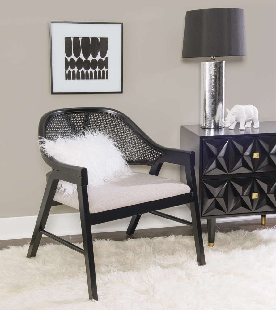 Powell Company - Nyla Dining Chair, Black/Light Beige Cushion - D1494D22AC veiw 8