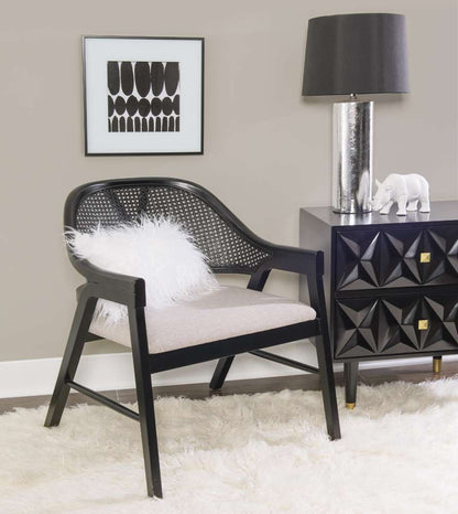 Powell Company - Nyla Dining Chair, Black/Light Beige Cushion - D1494D22AC veiw 8