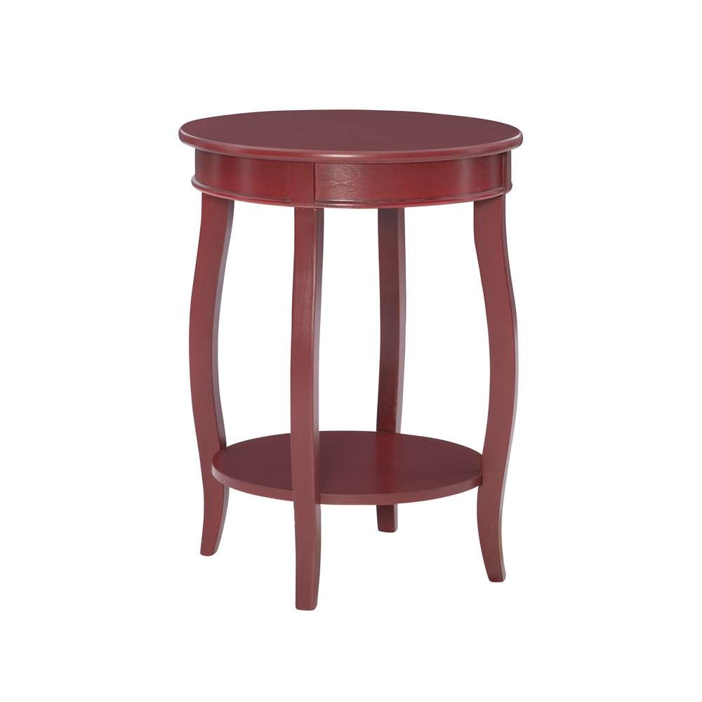 Powell Company - Red Round Table With Shelf - 471-350 veiw 1