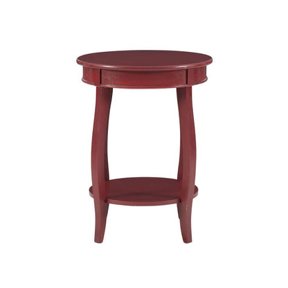 Powell Company - Red Round Table With Shelf - 471-350 veiw 2