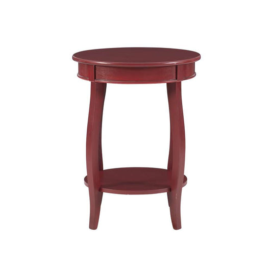 Powell Company - Red Round Table With Shelf - 471-350 veiw 2