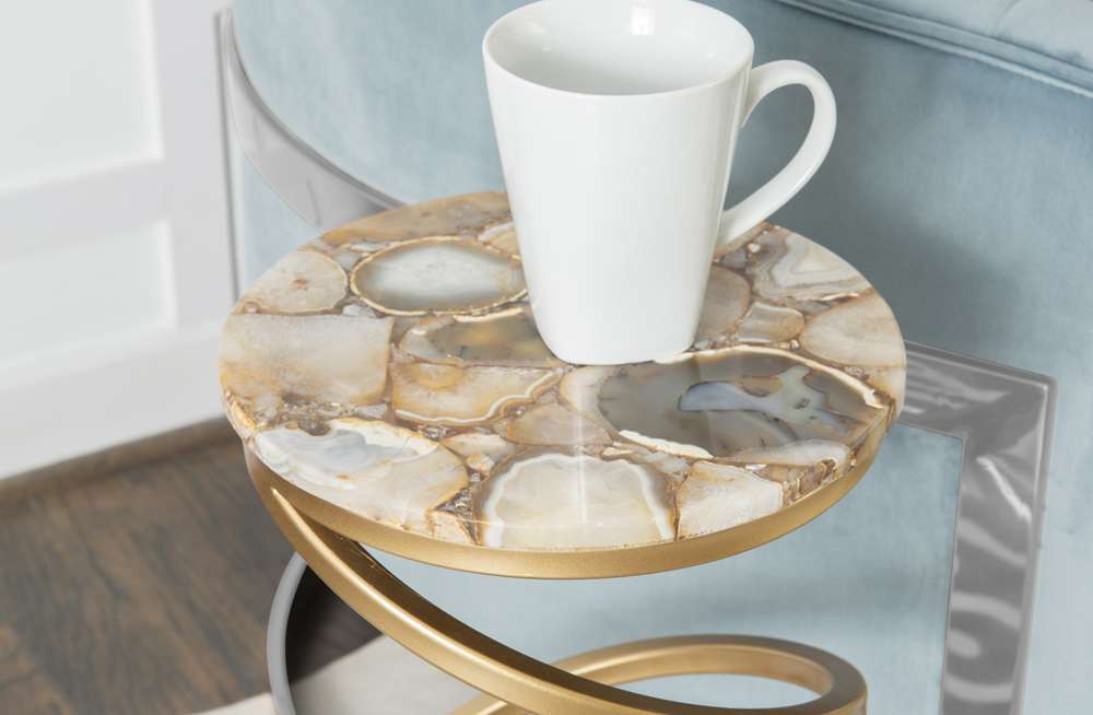 Powell Company - Rian Spiral Drink Table Amber Agate - D1323A20A veiw 4