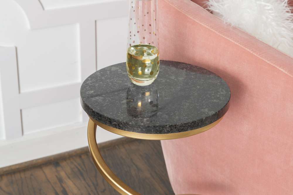 Powell Company - Rian Spiral Drink Table Black Granite - D1323A20B veiw 4