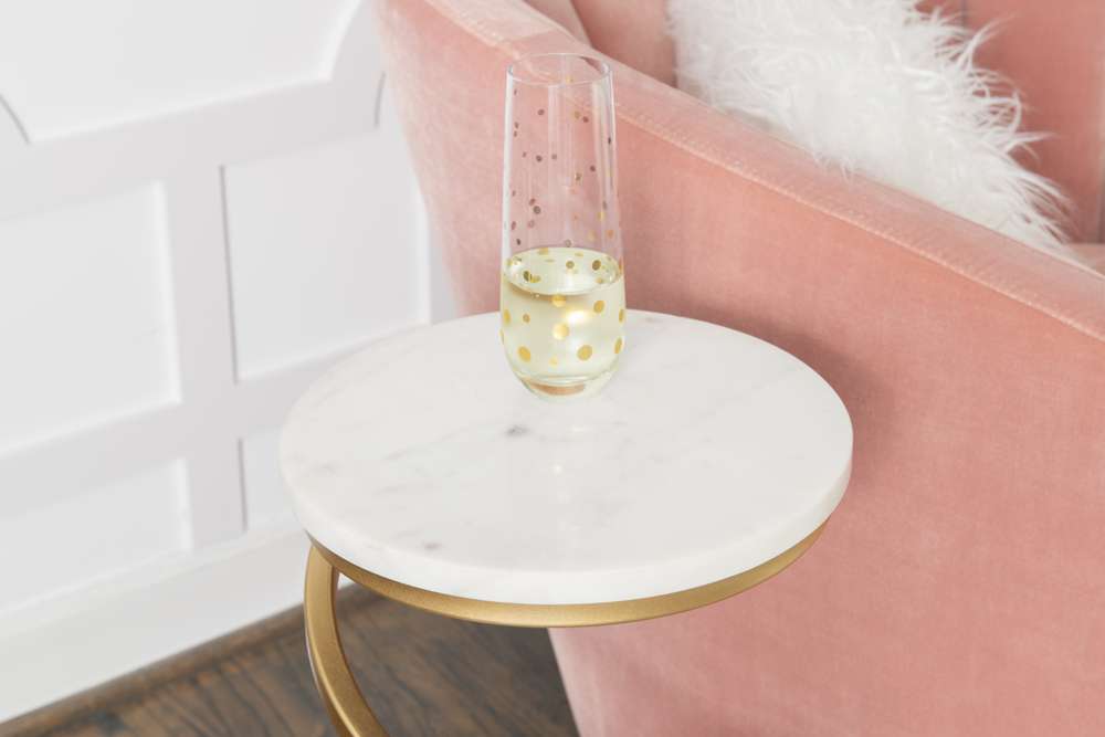 Powell Company - Rian Spiral Drink Table White Marble - D1323A20W veiw 4