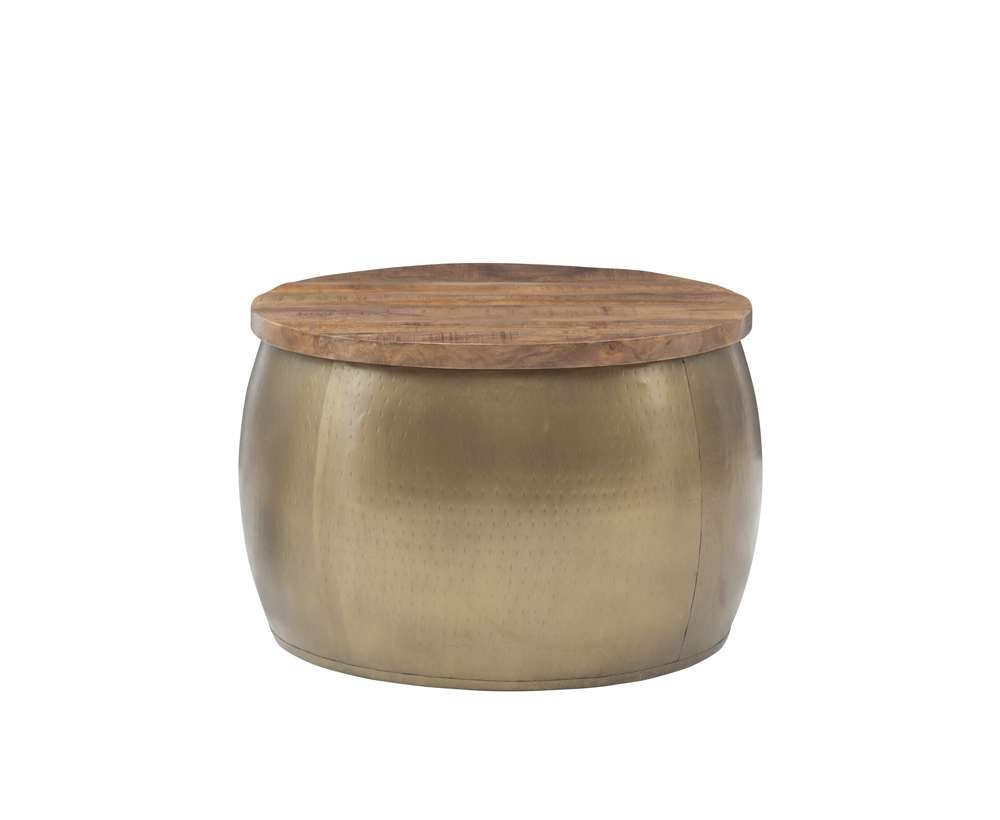 Powell Company - Royce Large Brass Gold Drum With Storage - D1241A19GL veiw 1