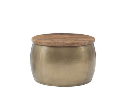 Powell Company - Royce Large Brass Gold Drum With Storage - D1241A19GL veiw 1