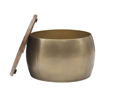 Powell Company - Royce Large Brass Gold Drum With Storage - D1241A19GL veiw 4