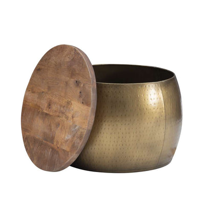 Powell Company - Royce Large Brass Gold Drum With Storage - D1241A19GL veiw 5