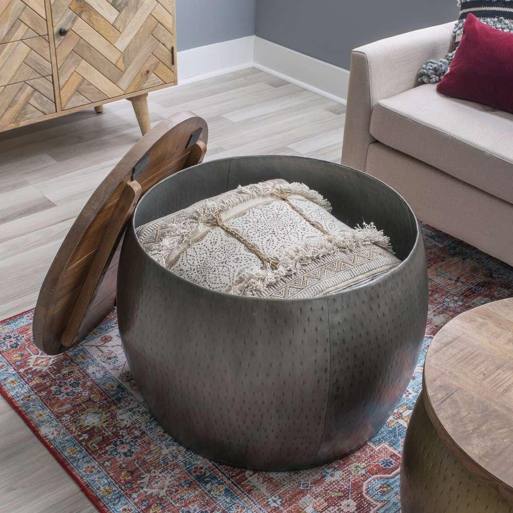 Powell Company - Royce Pewter Drum W/ Storage - D1241A19S veiw 6
