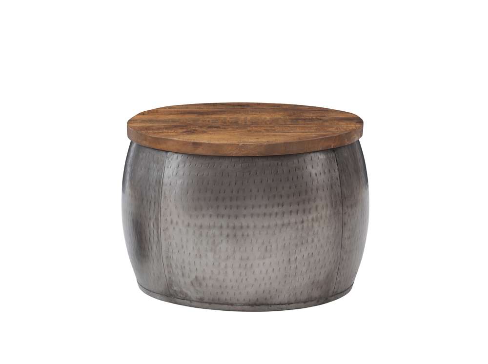 Powell Company - Royce Small Pewter Drum With Storage - D1241A19SS veiw 1