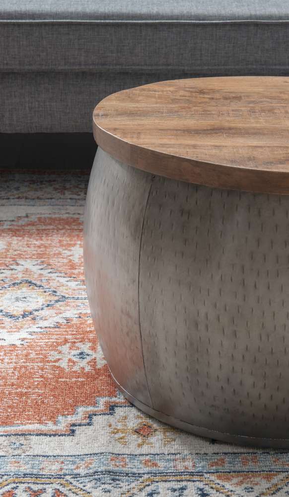 Powell Company - Royce Small Pewter Drum With Storage - D1241A19SS veiw 6