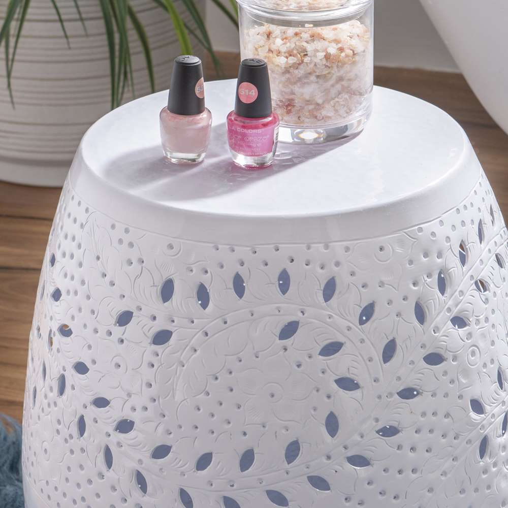 Powell Company - Safiya Side Table Bright White - D1458A21WHT veiw 5
