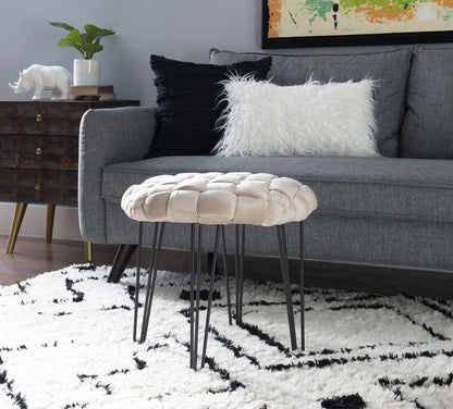 Powell Company - Shadbury Cream Round Stool - D1374S20RBC veiw 4