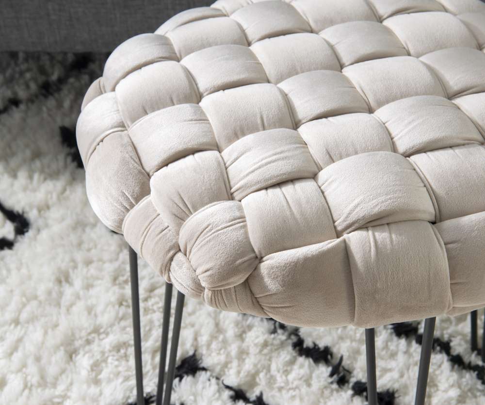 Powell Company - Shadbury Cream Round Stool - D1374S20RBC veiw 5