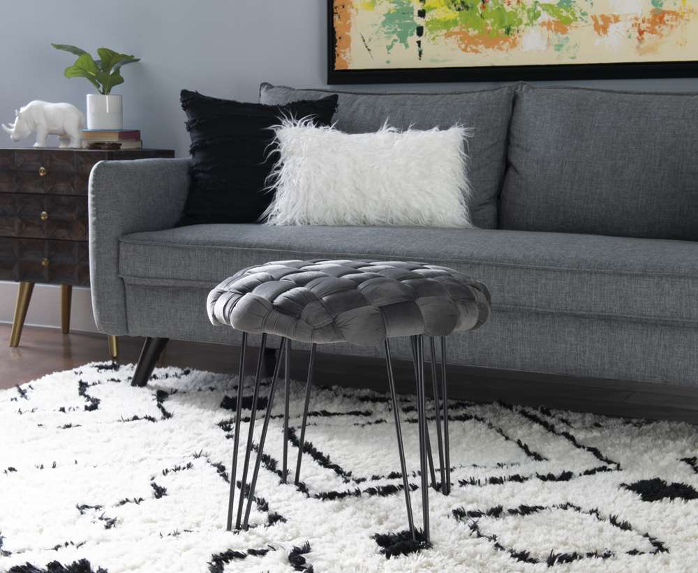 Powell Company - Shadbury Round Stool Grey - D1374S20RBG veiw 4