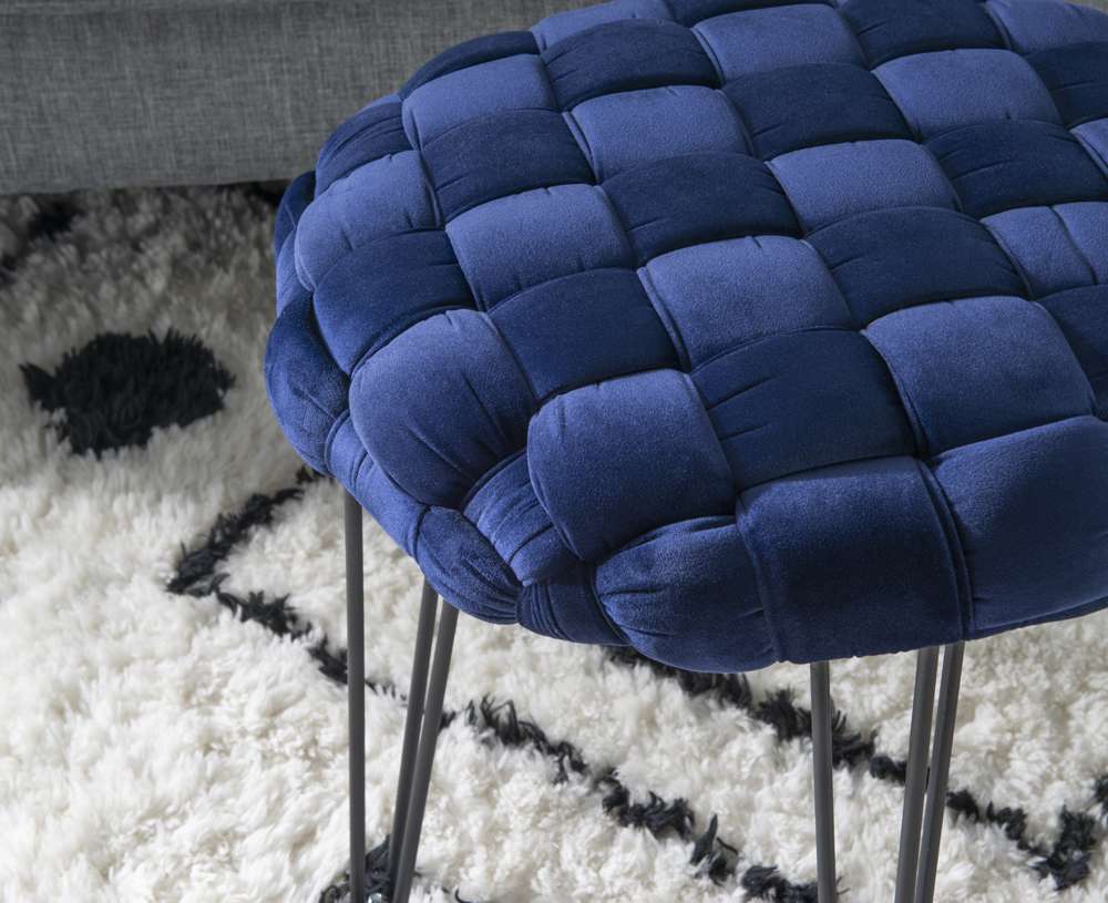Powell Company - Shadbury Round Stool Navy - D1374S20RBN veiw 3