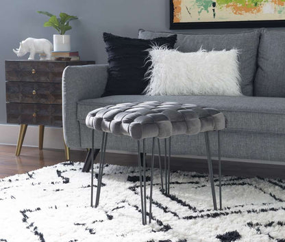 Powell Company - Shadbury Square Stool Grey - D1375S20SBG veiw 4