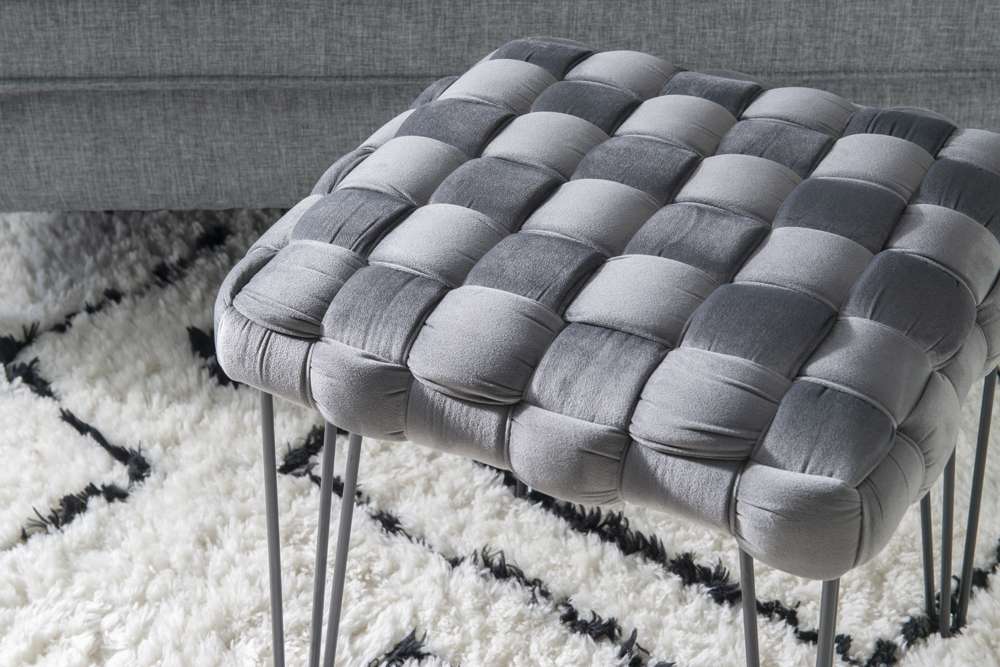 Powell Company - Shadbury Square Stool Grey - D1375S20SBG veiw 5