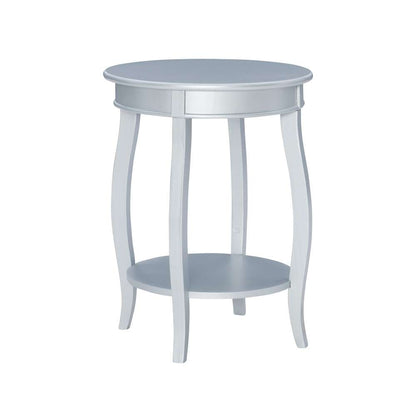 Powell Company - Silver Round Table With Shelf - 145-350 veiw 1