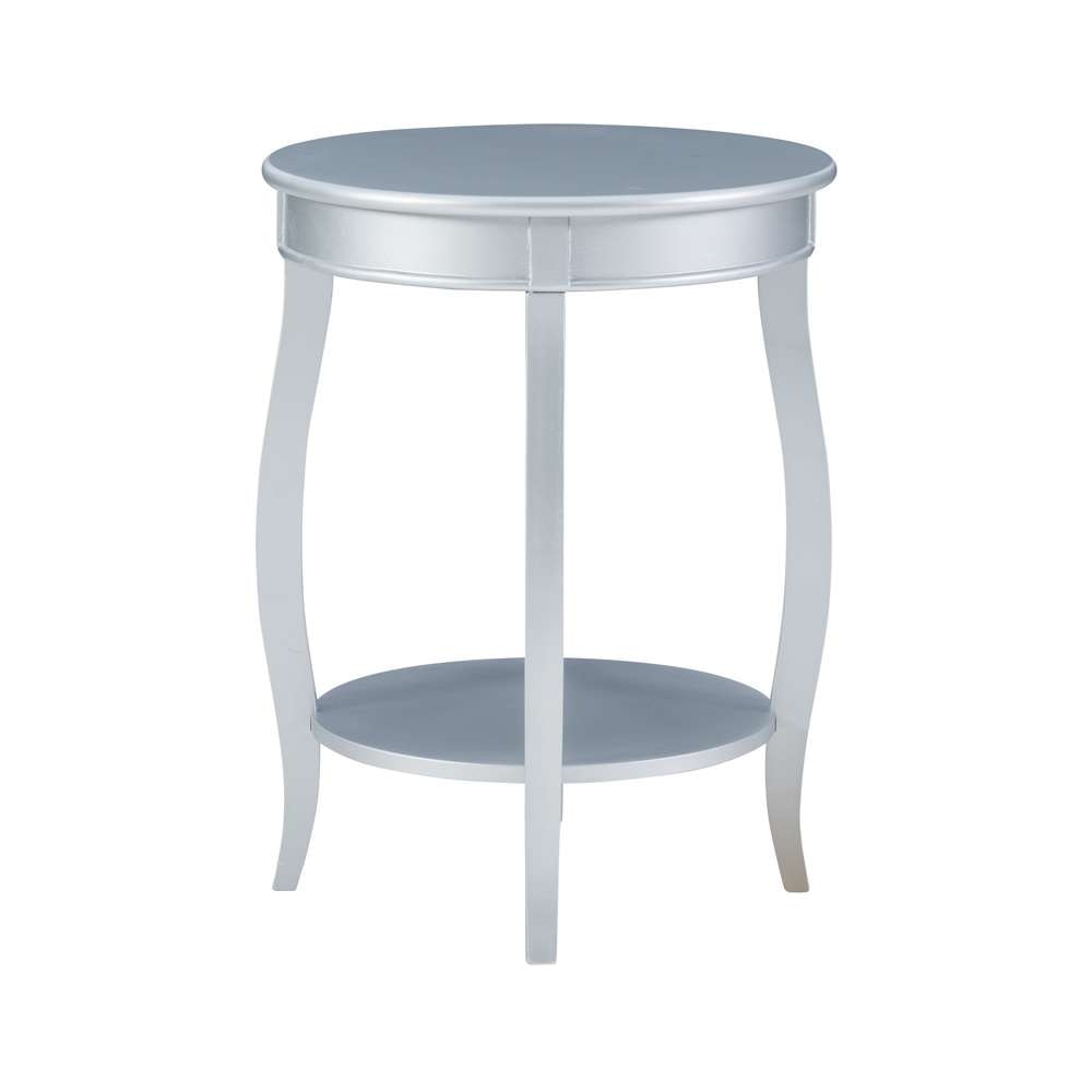 Powell Company - Silver Round Table With Shelf - 145-350 veiw 3
