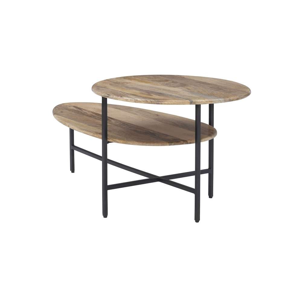 Powell Company - Tavin Two Tiered Coffee Table Natural Black - D1326A20CTNAT veiw 4