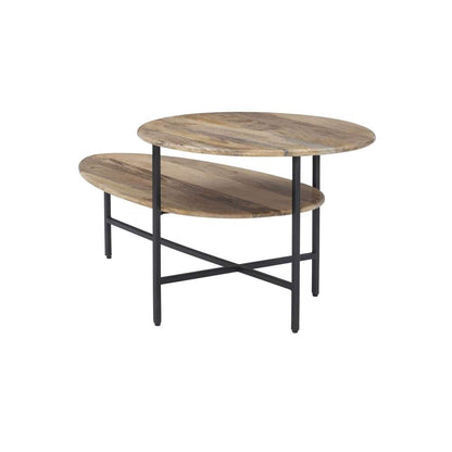 Powell Company - Tavin Two Tiered Coffee Table Natural Black - D1326A20CTNAT veiw 4