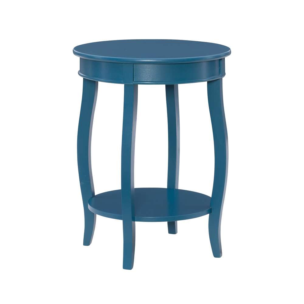 Powell Company - Teal Round Table With Shelf - 287-350 veiw 1