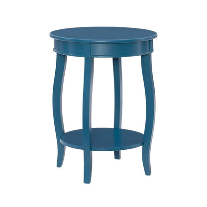 Powell Company - Teal Round Table With Shelf - 287-350 veiw 1
