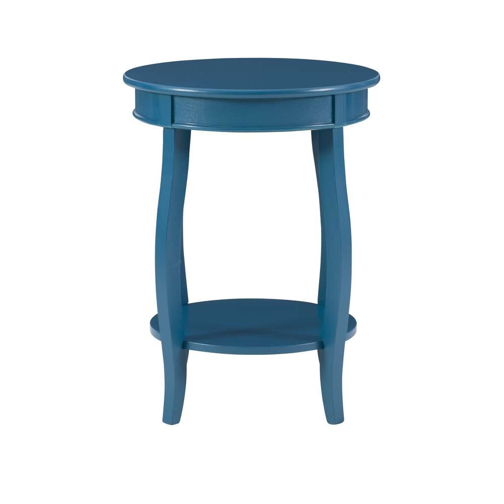 Powell Company - Teal Round Table With Shelf - 287-350 veiw 2