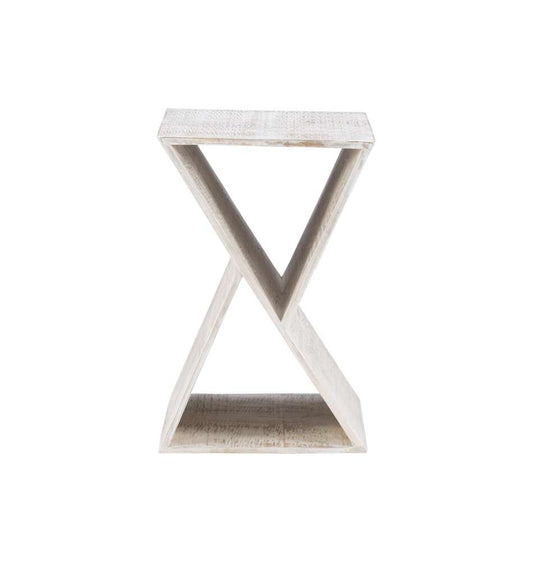 Powell Company - Trevor Triangle Side Table Whitewash - D1394A20W veiw 2