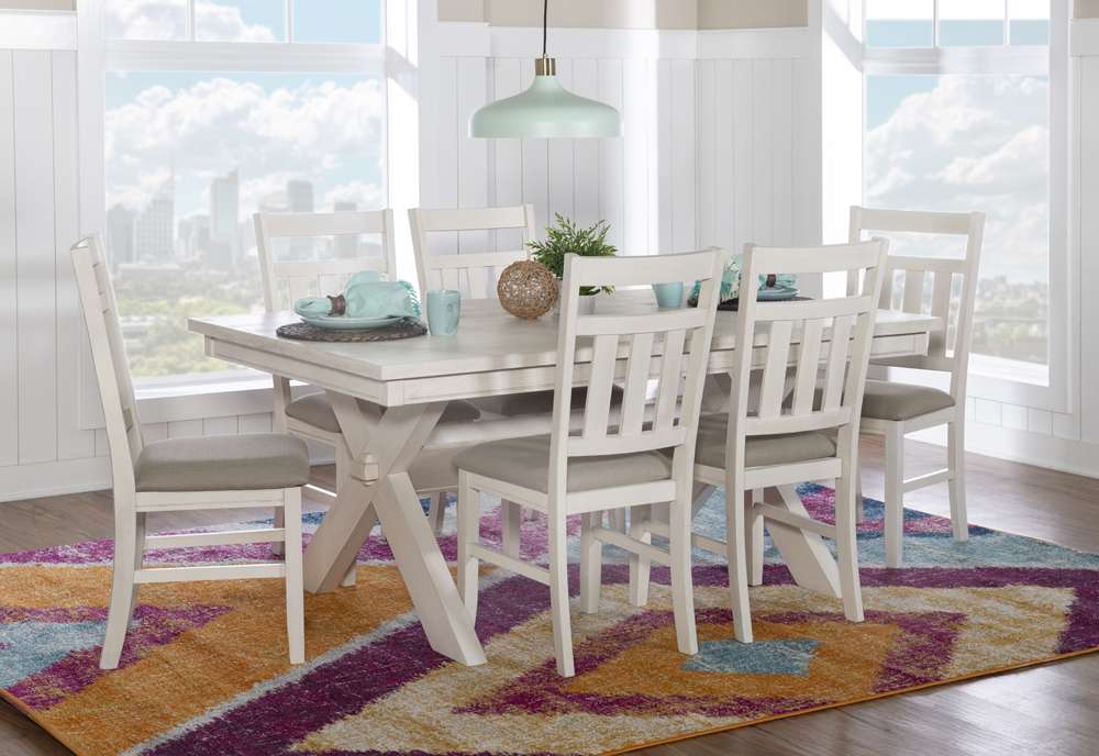 Powell Company - Turino Smokey White 7Pc Dining Set - D1249D19PC7W veiw 2