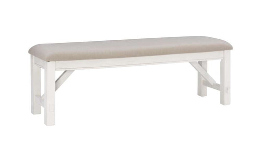Powell Company - Turino Smokey White Bench - D1249D19WW veiw 1
